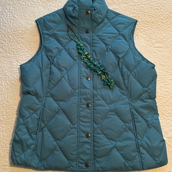 Lands End Turquoise Quilted Vest - Picture 3 of 3